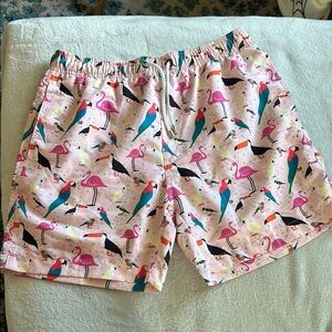 Women's Pink Bird Print Shorts